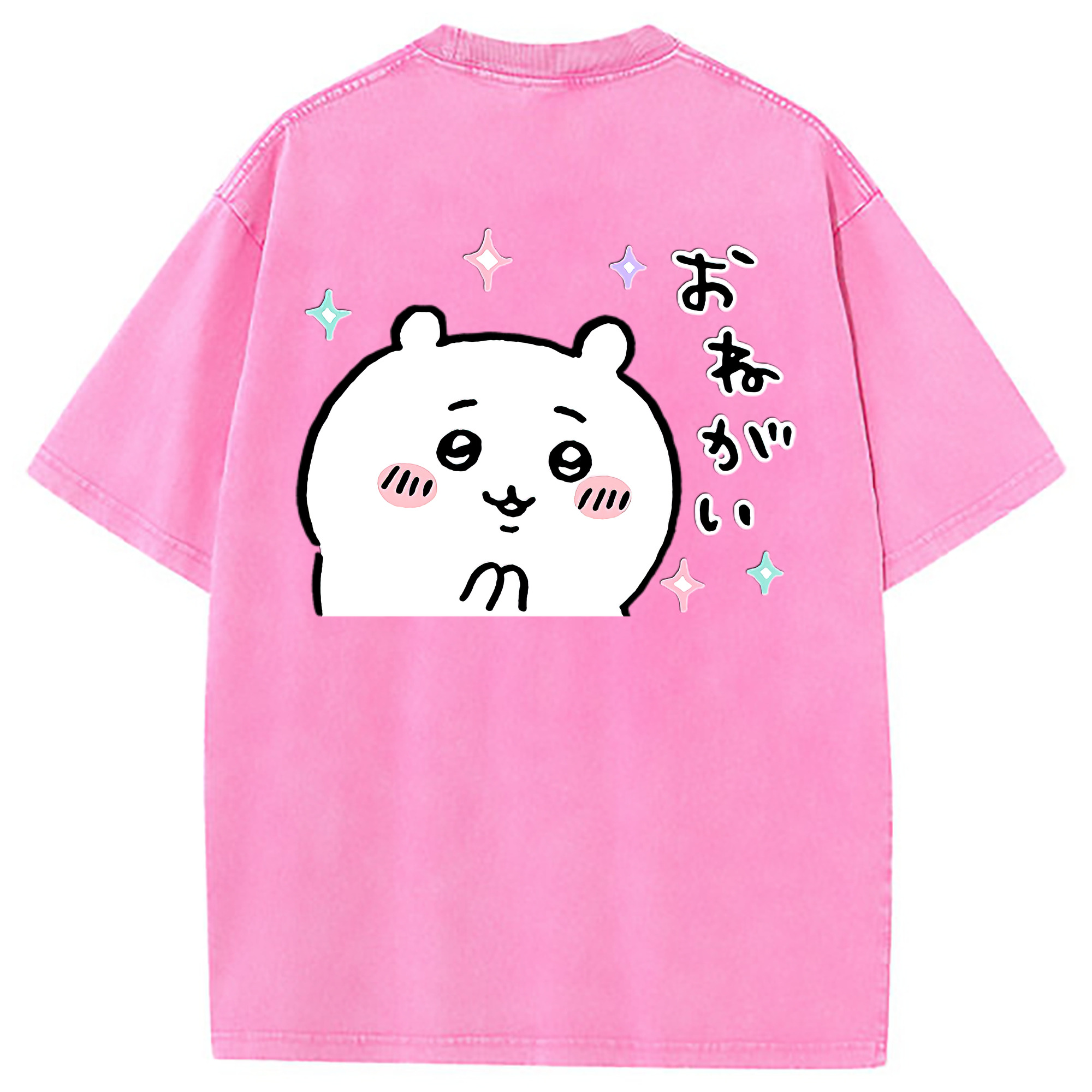 （画像用） ちいかわ ちいかわ Chii-kawa chiikawa 綿100% ヴィンテージ風 半袖Tシャツ（背面プリント）